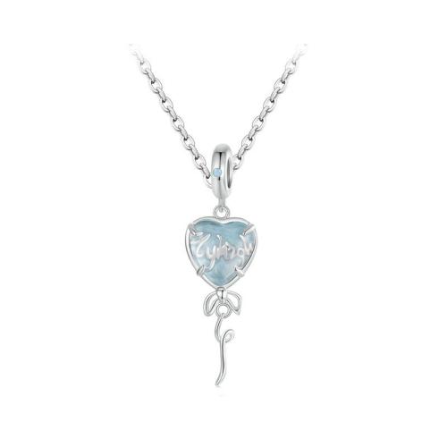 925 Sterling Silver Necklaces with Opal & Glass plated for woman platinum color Length Approx 45 cm Sold By PC
