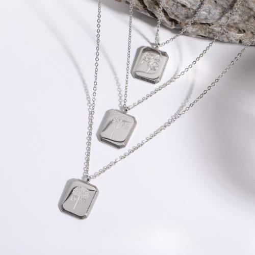 Titanium Steel Necklace with 5cm extender chain & for woman original color Length 40 cm Sold By PC