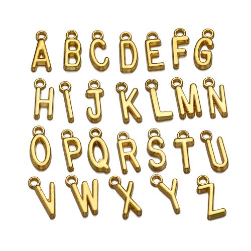 Zinc Alloy Pendant Alphabet Letter plated DIY pendant length 6-16.5mm Sold By Bag