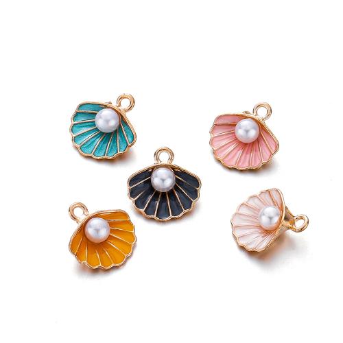Zinc Alloy Pendant with Plastic Pearl plated DIY & enamel Sold By Bag