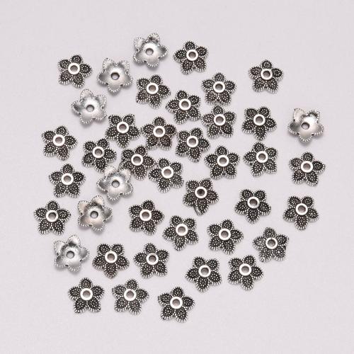 Iron Bead Cap Flower antique silver color plated vintage & DIY Sold By Bag