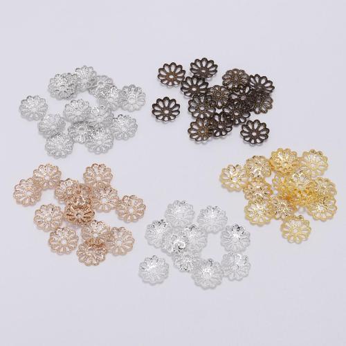 Iron Bead Cap, Flower, plated, DIY & different size for choice, more colors for choice, 200PCs/Bag, Sold By Bag
