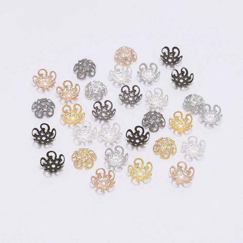 Iron Bead Cap Flower plated DIY & hollow Sold By Bag