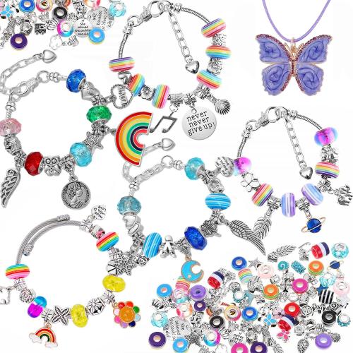 Children DIY String Beads Set Zinc Alloy with Crystal nickel lead & cadmium free Sold By Set