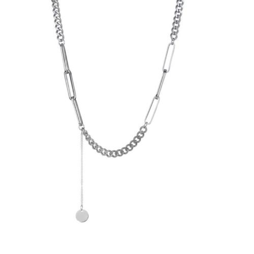 Zinklegierung Schmuck Halskette, mit Verlängerungskettchen von 5cm, silberfarben plattiert, Modeschmuck & für Frau, frei von Nickel, Blei & Kadmium, Länge:ca. 42 cm, verkauft von PC