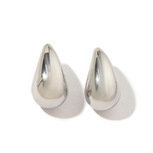 Titanium Steel  Earring, Teardrop, Vacuum Ion Plating, fashion jewelry & for woman, more colors for choice, 15x26mm, Sold By Pair