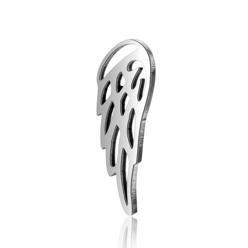 Titanium Steel Pendants Wing Shape polished fashion jewelry & DIY & hollow original color Approx Sold By Bag