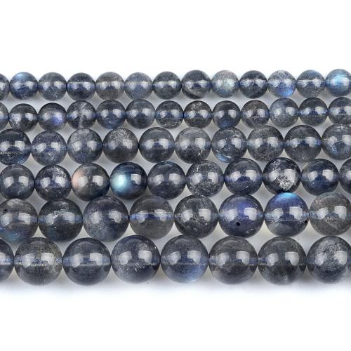 Natural Labradorite Beads Round polished fashion jewelry & DIY grey Sold Per Approx 38 cm Strand