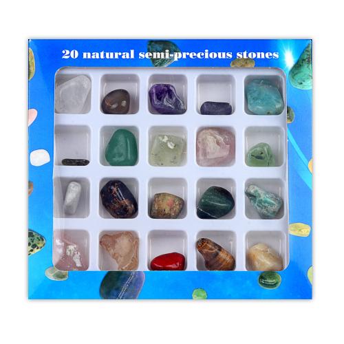 Fashion Decoration, Gemstone, with paper box & Plastic, Nuggets, polished, fashion jewelry & DIY, more colors for choice, 130x120x12mm, 20PCs/Box, Sold By Box