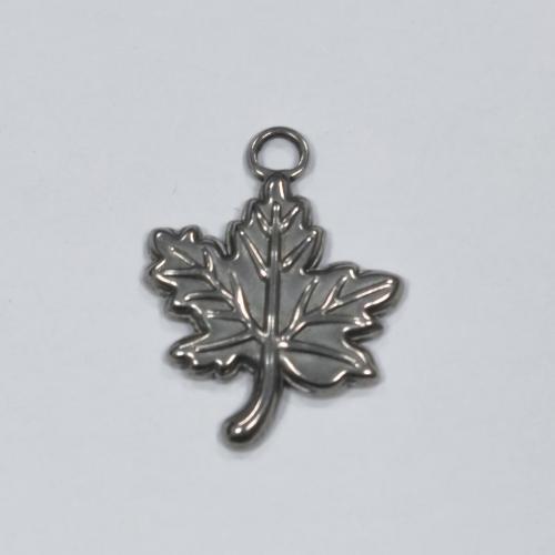 Stainless Steel Pendants, 304 Stainless Steel, Maple Leaf, fashion jewelry & DIY, original color, 15.47x20.28x1.89mm, Approx 100PCs/Bag, Sold By Bag