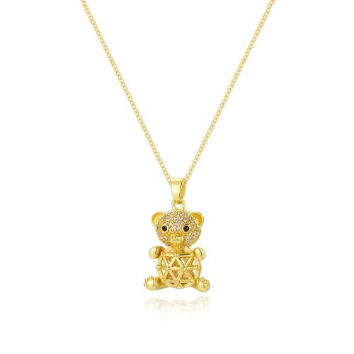 Cubic Zircon Micro Pave Brass Necklace, with 5cm extender chain, 18K gold plated, fashion jewelry & different styles for choice & micro pave cubic zirconia & for woman, nickel, lead & cadmium free, Length:Approx 45 cm, Sold By PC