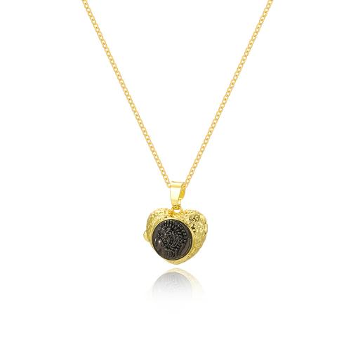 Fashion Locket Necklace, Brass, with 5cm extender chain, 18K gold plated, fashion jewelry & for woman, nickel, lead & cadmium free, Length:Approx 45 cm, Sold By Bag