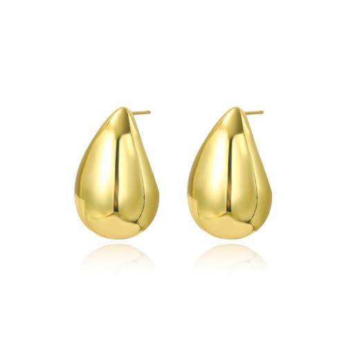 Brass Stud Earring, Teardrop, high quality plated, fashion jewelry & for woman, more colors for choice, nickel, lead & cadmium free, 16x26mm, Sold By Pair