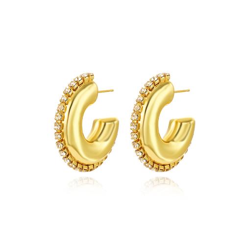 Cubic Zirconia Micro Pave Brass Earring high quality plated fashion jewelry & micro pave cubic zirconia & for woman nickel lead & cadmium free 30mm Sold By Pair
