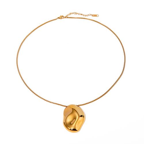 Edelstahl Schmuck Halskette, 304 Edelstahl, mit Verlängerungskettchen von 5cm, 18K vergoldet, Modeschmuck & für Frau, goldfarben, 46.20mm, Länge ca. 50 cm, verkauft von PC