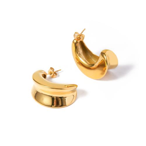 Edelstahl Ohrringe, 304 Edelstahl, 18K vergoldet, Modeschmuck & für Frau, goldfarben, 15x30mm, verkauft von Paar