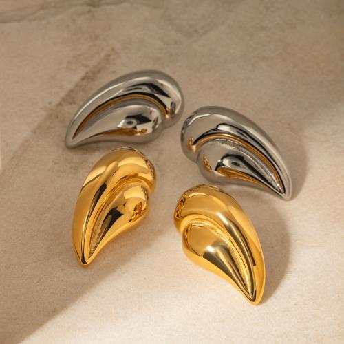 Nerezová ocel náušnice, 304 Stainless Steel, módní šperky & pro ženy, více barev na výběr, 33.40x19mm, Prodáno By Pair