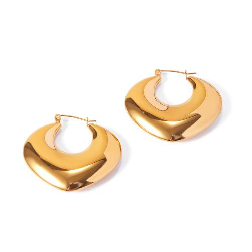 Stainless Steel Lever Back Earring, 304 Stainless Steel, 18K gold plated, fashion jewelry & for woman, golden, 36.40x40.20mm, Sold By Pair
