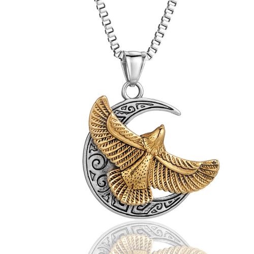 Stainless Steel Jewelry Necklace 304 Stainless Steel eagle Vacuum Ion Plating fashion jewelry & for man Sold By PC