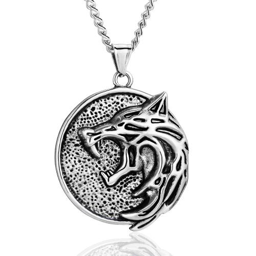 Stainless Steel Jewelry Necklace 304 Stainless Steel Wolf Vacuum Ion Plating fashion jewelry & for man Sold By PC