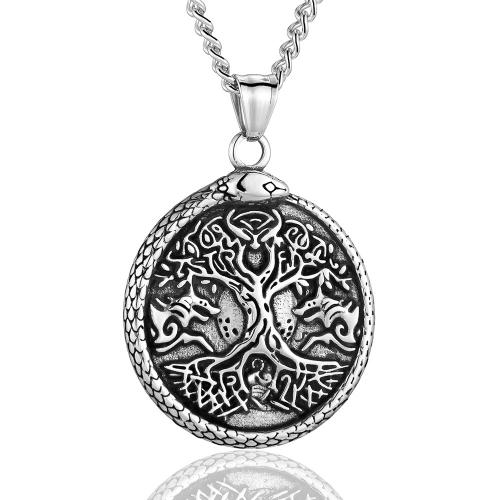 Nehrđajućeg čelika, nakit ogrlice, 304 nehrđajućeg čelika, Tree of Life, modni nakit & različitih stilova za izbor & za čovjeka, više boja za izbor, Prodano By PC