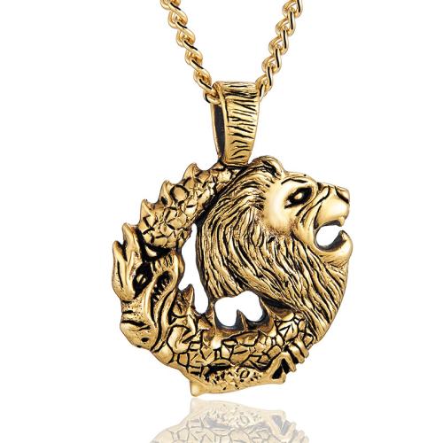 Stainless Steel Jewelry Necklace, 304 Stainless Steel, Lion, Vacuum Ion Plating, fashion jewelry & different styles for choice & for man, more colors for choice, Sold By PC