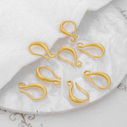 Brass Hook Earwire gold color plated DIY nickel lead & cadmium free 15mm Sold By Pair