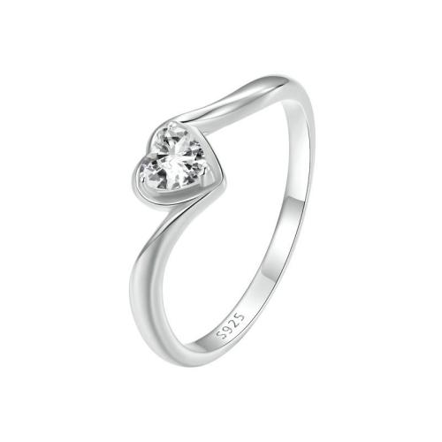 Sterling Silver Jewelry Finger Ring, 925 argento sterlina, with Moissanite, formato differente per scelta & per la donna, color platino, Venduto da PC