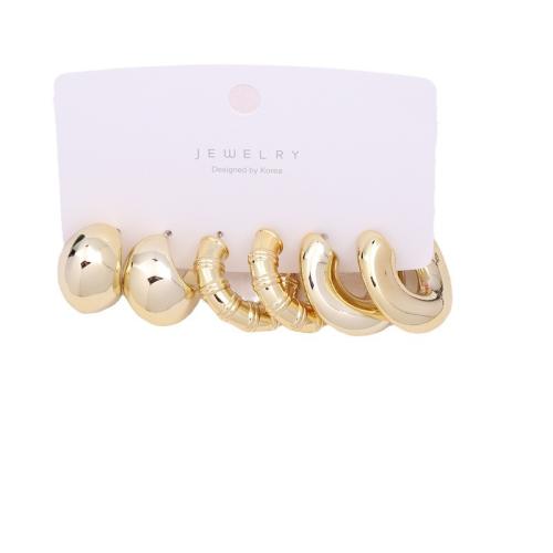 Acrylique Boucles d'oreilles, Placage de couleur d'or, styles différents pour le choix & pour femme, Vendu par fixé