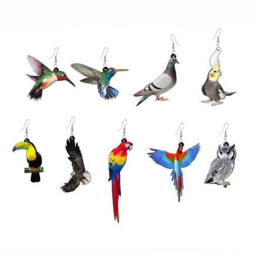 Acrylic Drop Earring, Bird, different styles for choice & for woman, Sold By Pair