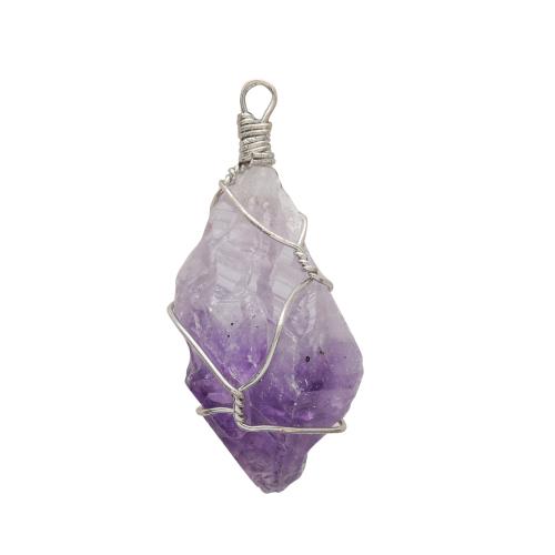 Gemstone Pendants Jewelry Natural Stone with brass wire fashion jewelry & Unisex nickel lead & cadmium free Sold By PC