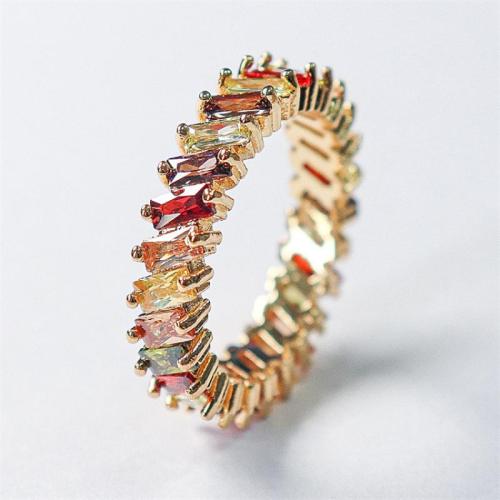 Kubisk Circonia Micro bane messing Ring, guldfarve belagt, mode smykker & forskellig størrelse for valg & Micro Pave cubic zirconia & for kvinde, flere farver til valg, nikkel, bly & cadmium fri, 12pc'er/Bag, Solgt af Bag