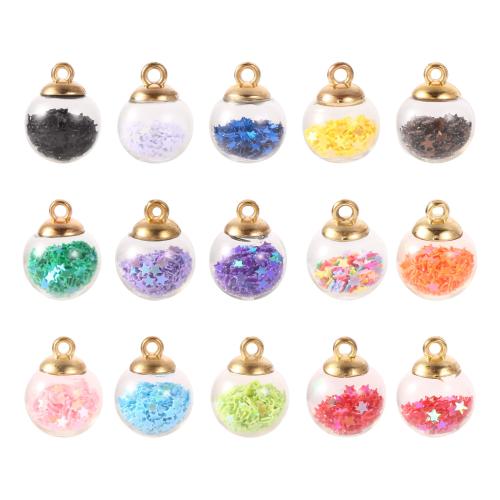 Glass Vial Pendant with Zinc Alloy DIY mixed colors Sold By Box