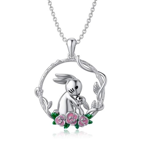 Zinc Alloy Jewelry Necklace with 5cm extender chain silver color plated fashion jewelry & for woman & enamel & hollow mixed colors nickel lead & cadmium free Length Approx 45 cm Sold By PC