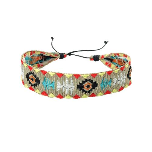 Fashion Bracelet & Bangle Jewelry, Polyester, with Linen, knit, different color and pattern for choice & Length Adjustable & fashion jewelry, Length:Approx 16.5-25 cm, Sold By PC