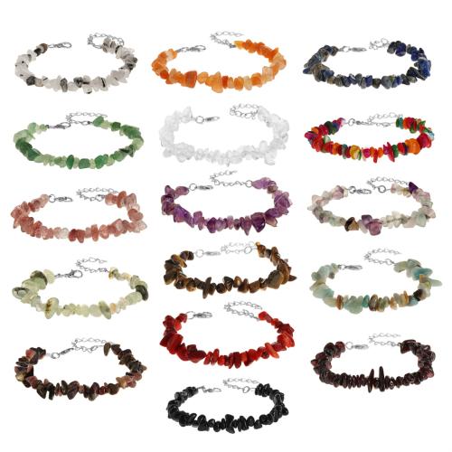 Gemstone Bracelets Natural Stone with Zinc Alloy with 5cm extender chain handmade fashion jewelry & for woman Length 18-23 cm Sold By PC