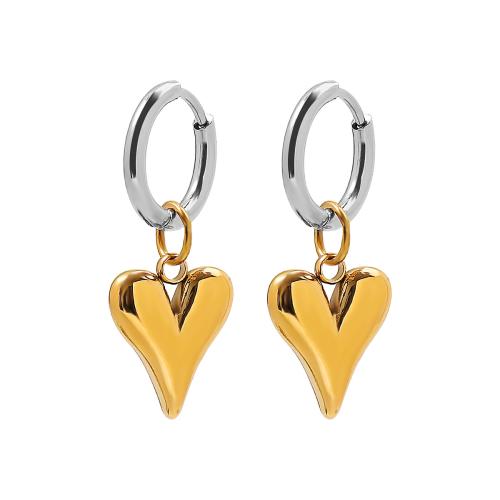 Stainless Steel Lever Back Earring 304 Stainless Steel Heart plated fashion jewelry & for woman nickel lead & cadmium free Sold By Pair