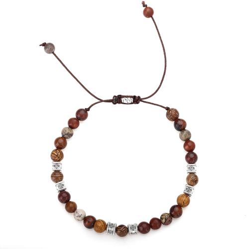 Natural Tiger Eye Bracelets, Tibetan Style, with Cotton Thread & Sandalwood & Tiger Eye, handmade, fashion jewelry & Unisex, nickel, lead & cadmium free, Length:19-29 cm, Sold By PC