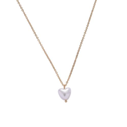 Zinc Alloy smykker halskæde, med Plastic Pearl, med 7cm extender kæde, mode smykker & for kvinde, gylden, nikkel, bly & cadmium fri, Længde Ca. 40 cm, Solgt af PC