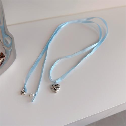 Fashion Choker Necklace Cloth with Zinc Alloy handmade fashion jewelry & for woman Length Approx 120 cm Sold By PC