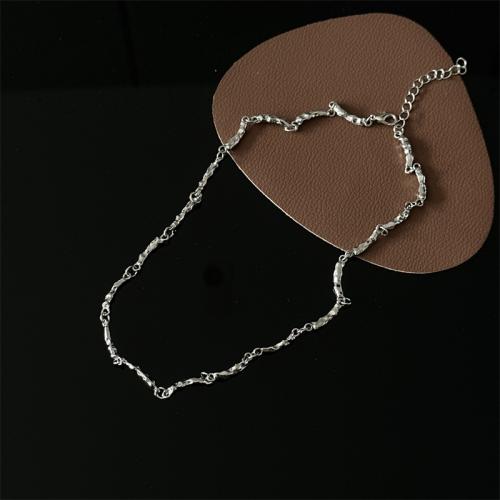 Zinklegierung Schmuck Halskette, mit Verlängerungskettchen von 5cm, silberfarben plattiert, Modeschmuck & für Frau, frei von Nickel, Blei & Kadmium, Länge:ca. 40 cm, verkauft von PC