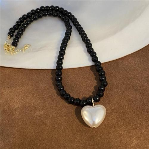 Plastik-Perlenkette, Kunststoff Perlen, mit Verlängerungskettchen von 6cm, handgemacht, Modeschmuck & für Frau, keine, Länge:ca. 40 cm, verkauft von PC