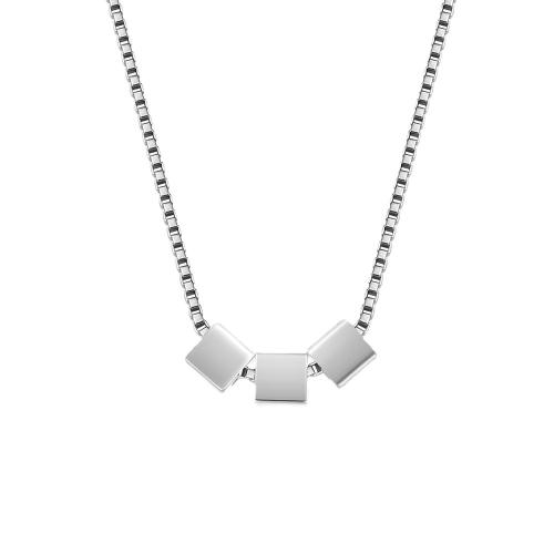 Titanstahl Halskette, mit Verlängerungskettchen von 6cm, Modeschmuck & für Frau, originale Farbe, Länge:ca. 40 cm, verkauft von PC