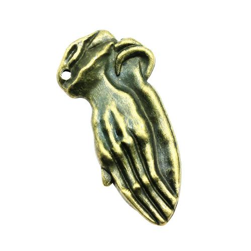 Zinc Alloy main pendentifs, alliage de zinc, Plaqué de couleur de bronze antique, Vintage & bijoux de mode & DIY, 19x40mm, Vendu par PC