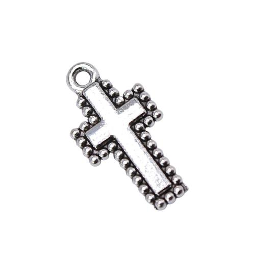 Tibetan Style Cross Pendants, antique silver color plated, vintage & fashion jewelry & DIY, 20x10mm, Sold By PC