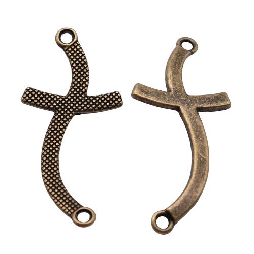 Cross Zinc Alloy Connector antique bronze color plated vintage & fashion jewelry & DIY & 1/1 loop Sold By PC