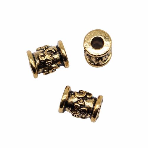 Tibetan Style Jewelry Beads, Column, antique gold color plated, vintage & fashion jewelry & DIY, 9x6mm, Sold By PC