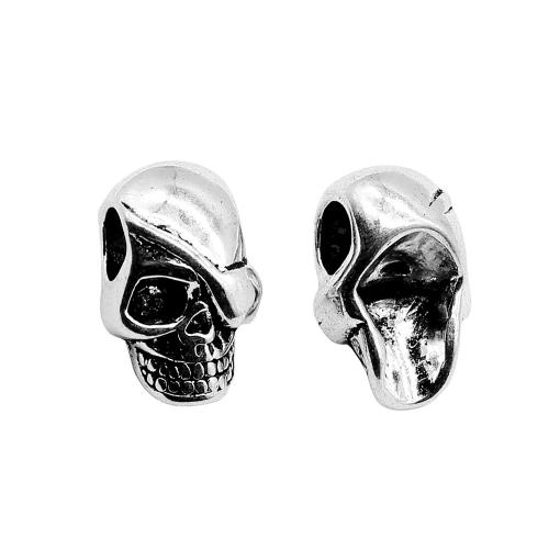 Tibetan Style Jewelry Beads, Skull, antique silver color plated, vintage & fashion jewelry & DIY, 19x12mm, Sold By PC