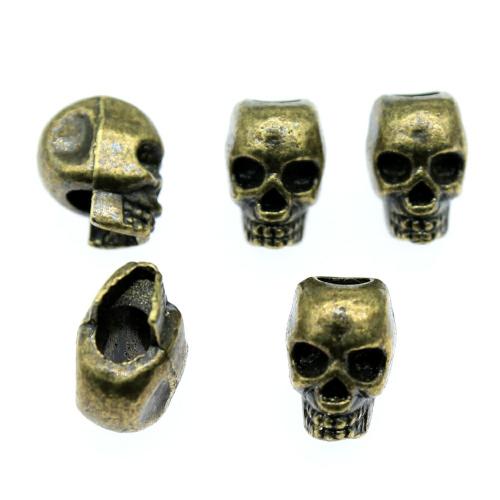 Tibetan Style Jewelry Beads, Skull, plated, vintage & fashion jewelry & DIY, more colors for choice, 12x11mm, Sold By PC