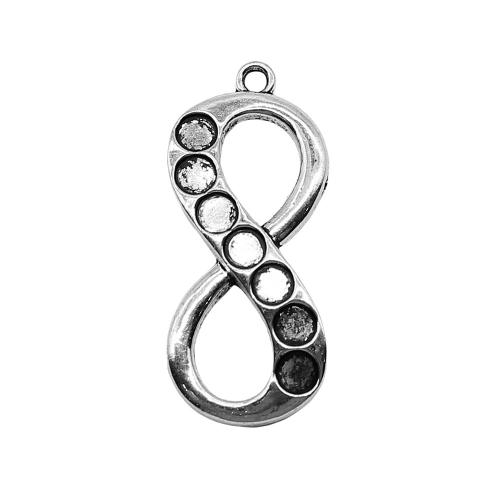 Tibetan Style Pendant Cabochon Setting, Infinity, antique silver color plated, vintage & fashion jewelry & DIY & hollow, 18x42mm, Sold By PC